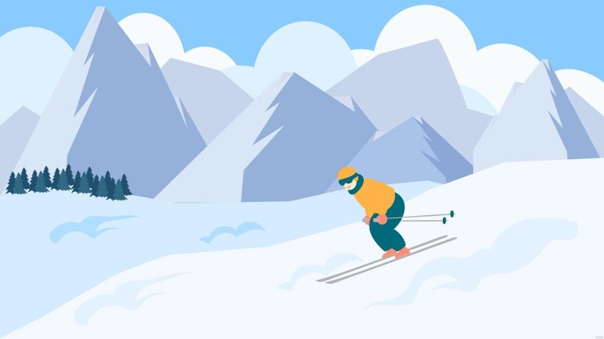 Free Ski Mountain Background in Illustrator, EPS, SVG, JPG, PNG
