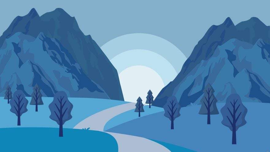 Free Blue Mountains Background in Illustrator, EPS, SVG, JPG, PNG
