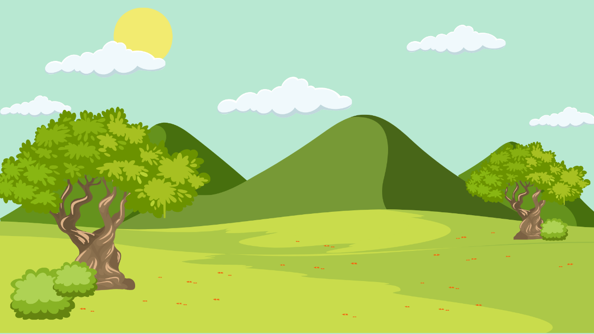 Free Cartoon Mountains Background Template