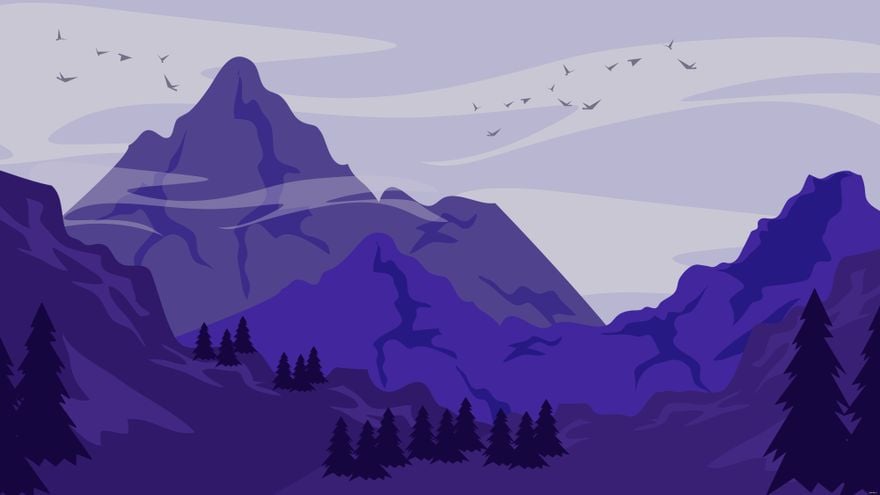 Purple Mountains Background in Illustrator, EPS, SVG, JPG, PNG