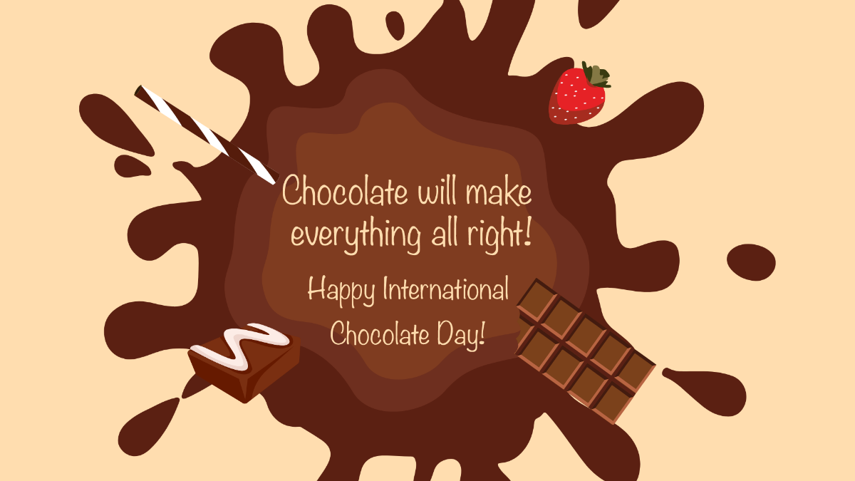 Free International Chocolate Day Greeting Card Background Template