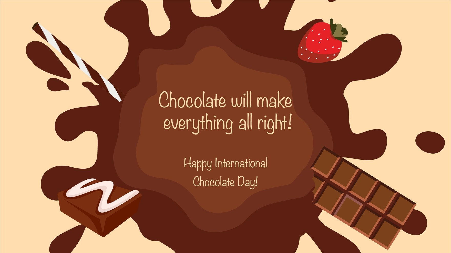 International Chocolate Day Greeting Card Background