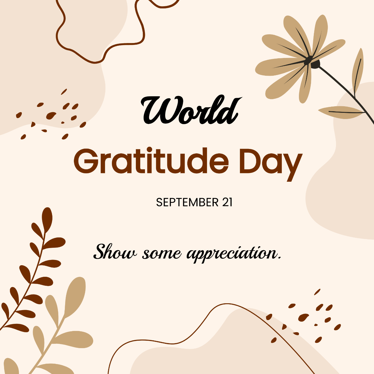 World Gratitude Day FB Post Template