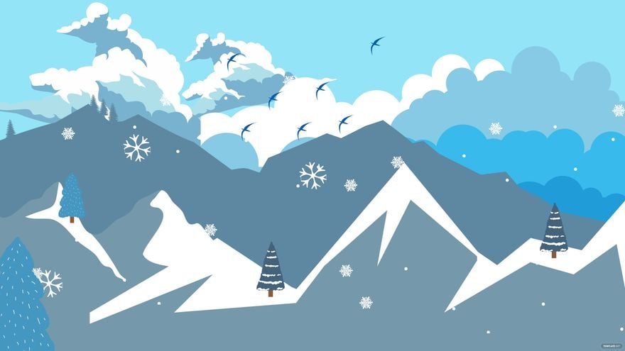 Free Cold Mountain Background in Illustrator, EPS, SVG, JPG, PNG