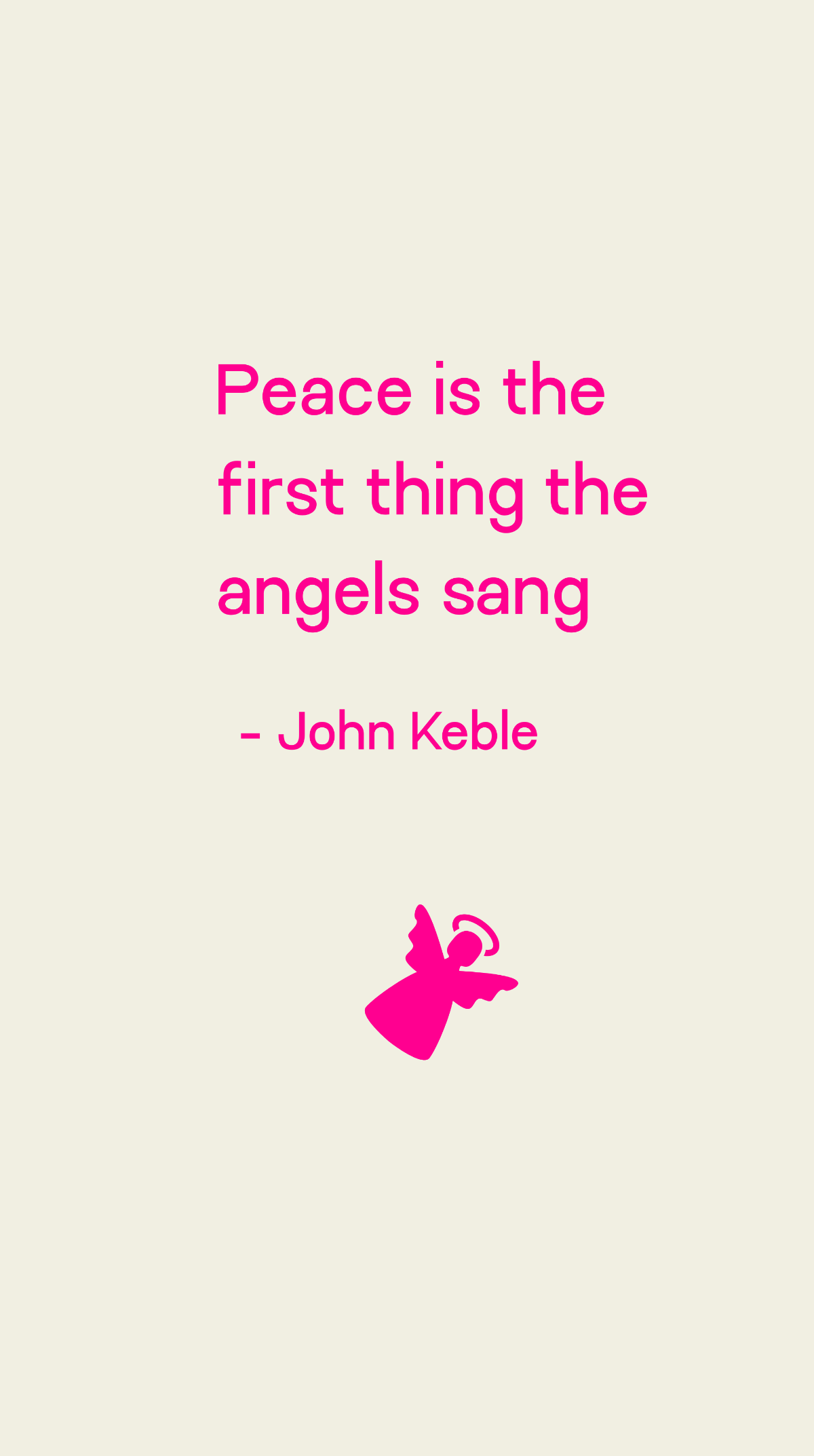 John Keble - Peace is the first thing the angels sang Template