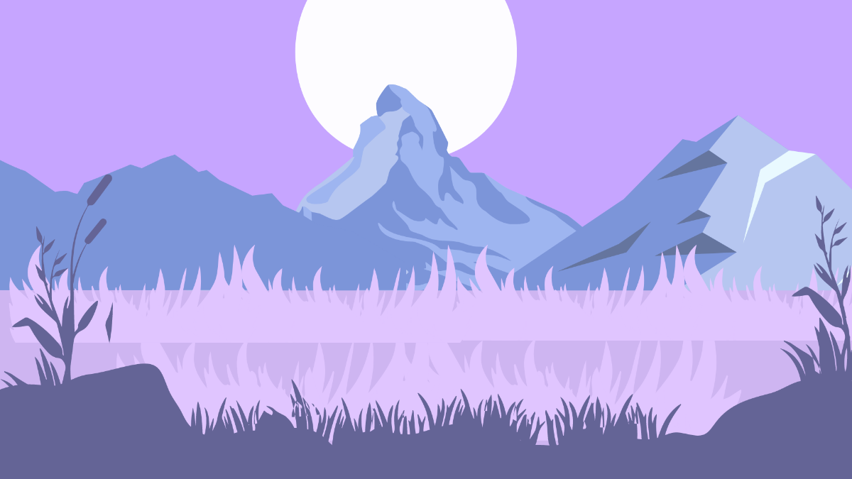 Grass And Mountain Background Template