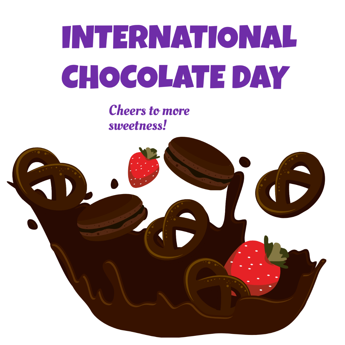 International Chocolate Day Poster Vector Template