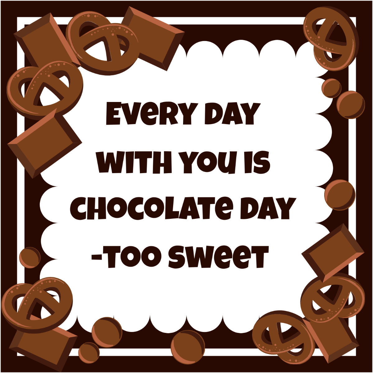 International Chocolate Day Greeting Card Vector Template