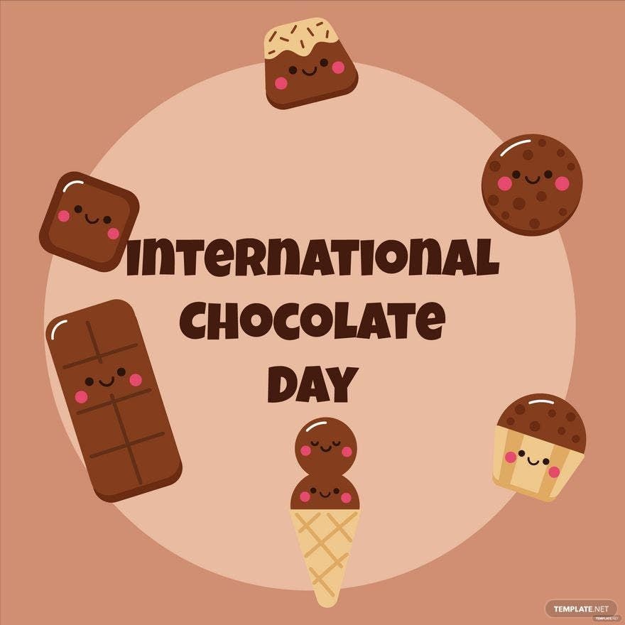 International Chocolate Day Drawing Vector
