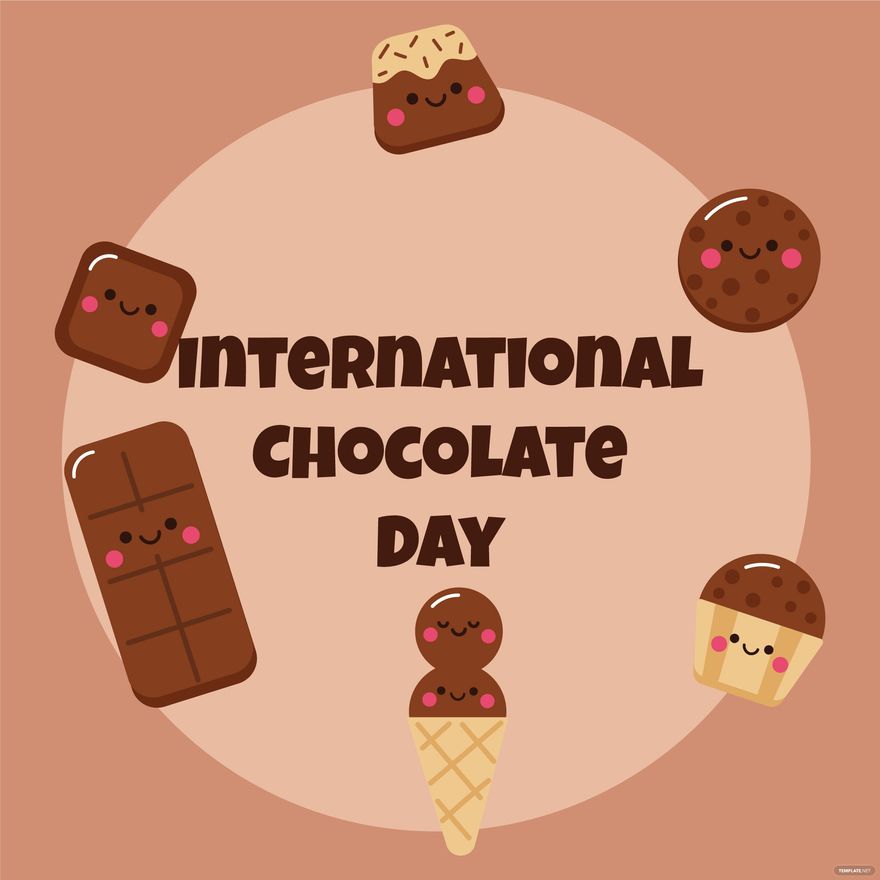 International Chocolate Day Drawing Background EPS, Illustrator, JPG