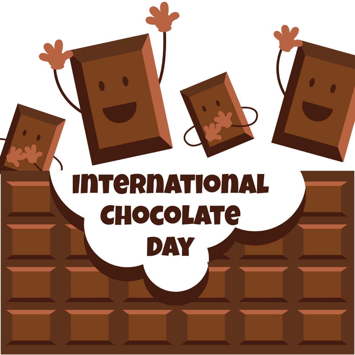 Free International Chocolate Day Cartoon Vector Template