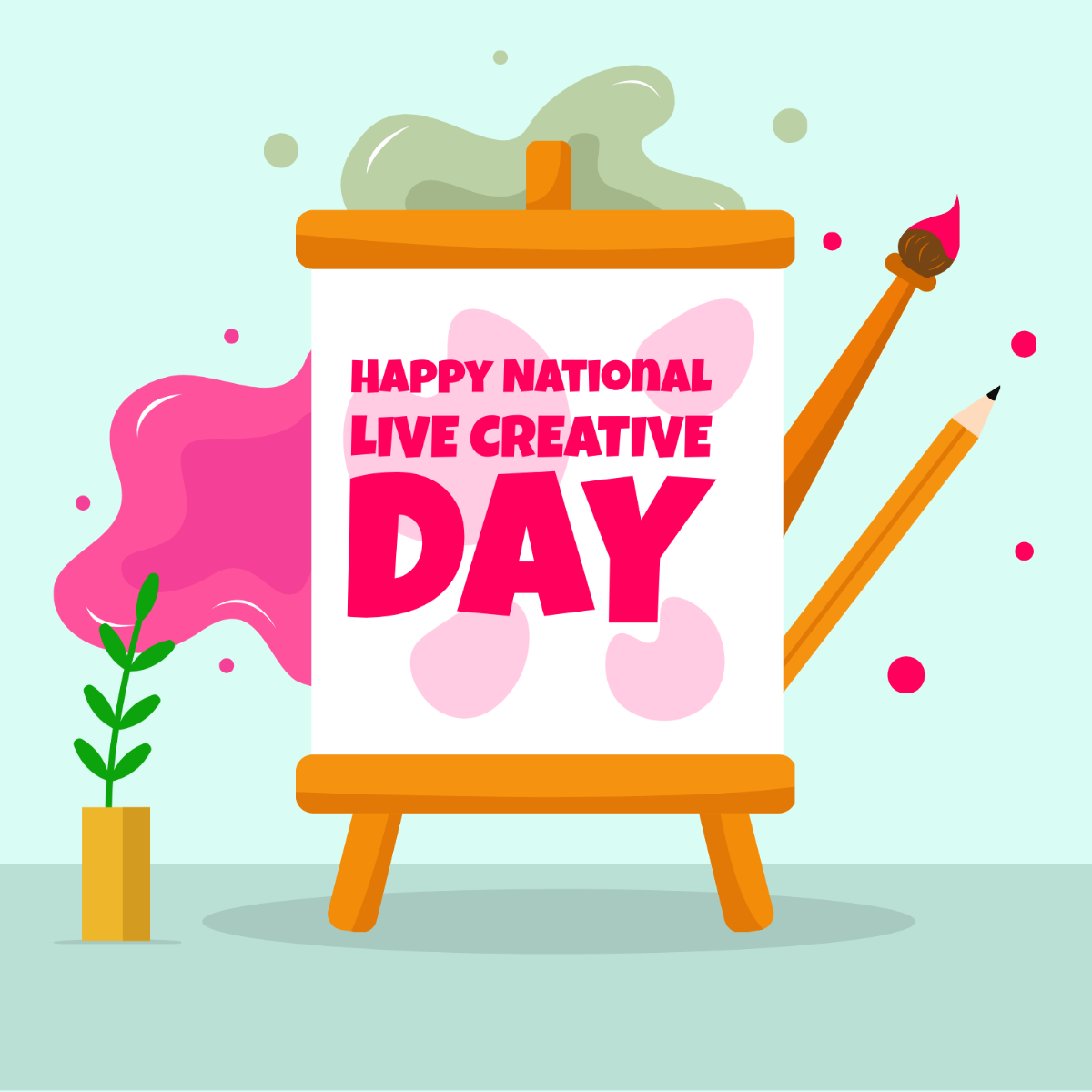 Free Happy National Live Creative Day Illustration Template