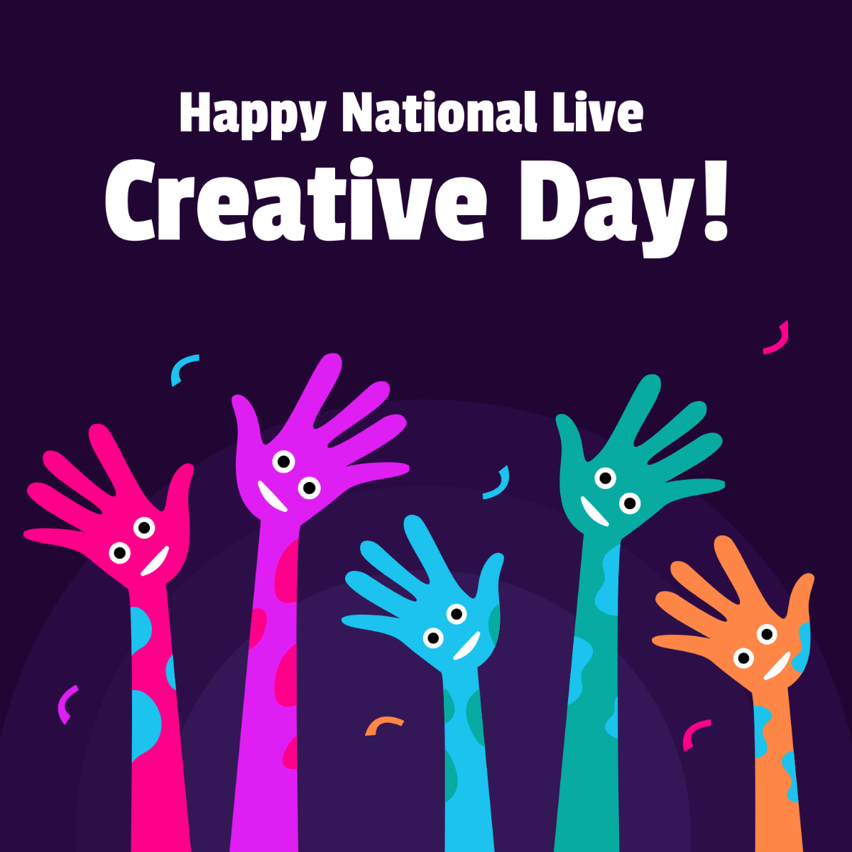 National Live Creative Day Poster Vector Template