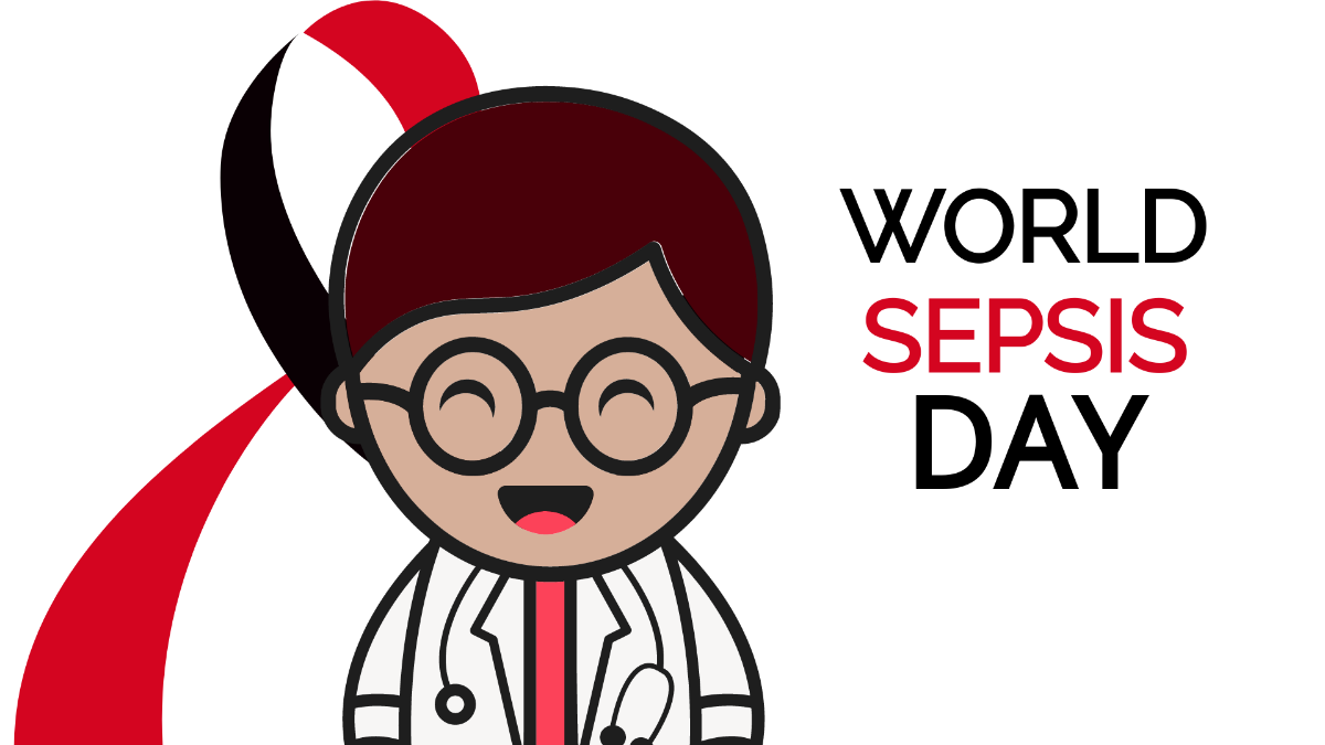 Free World Sepsis Day Cartoon Background Template