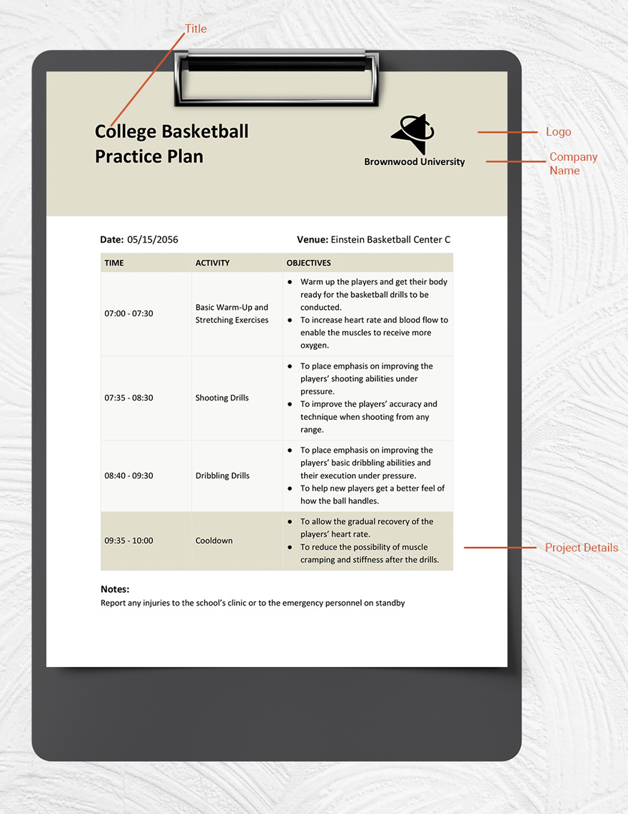 Free College Basketball Practice Plan Google Docs, Word, Apple Pages