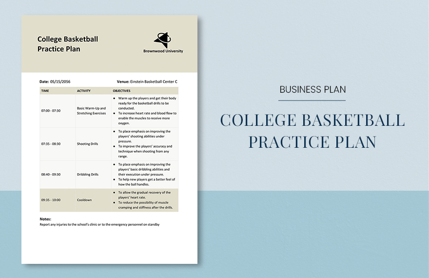 Free College Basketball Practice Plan