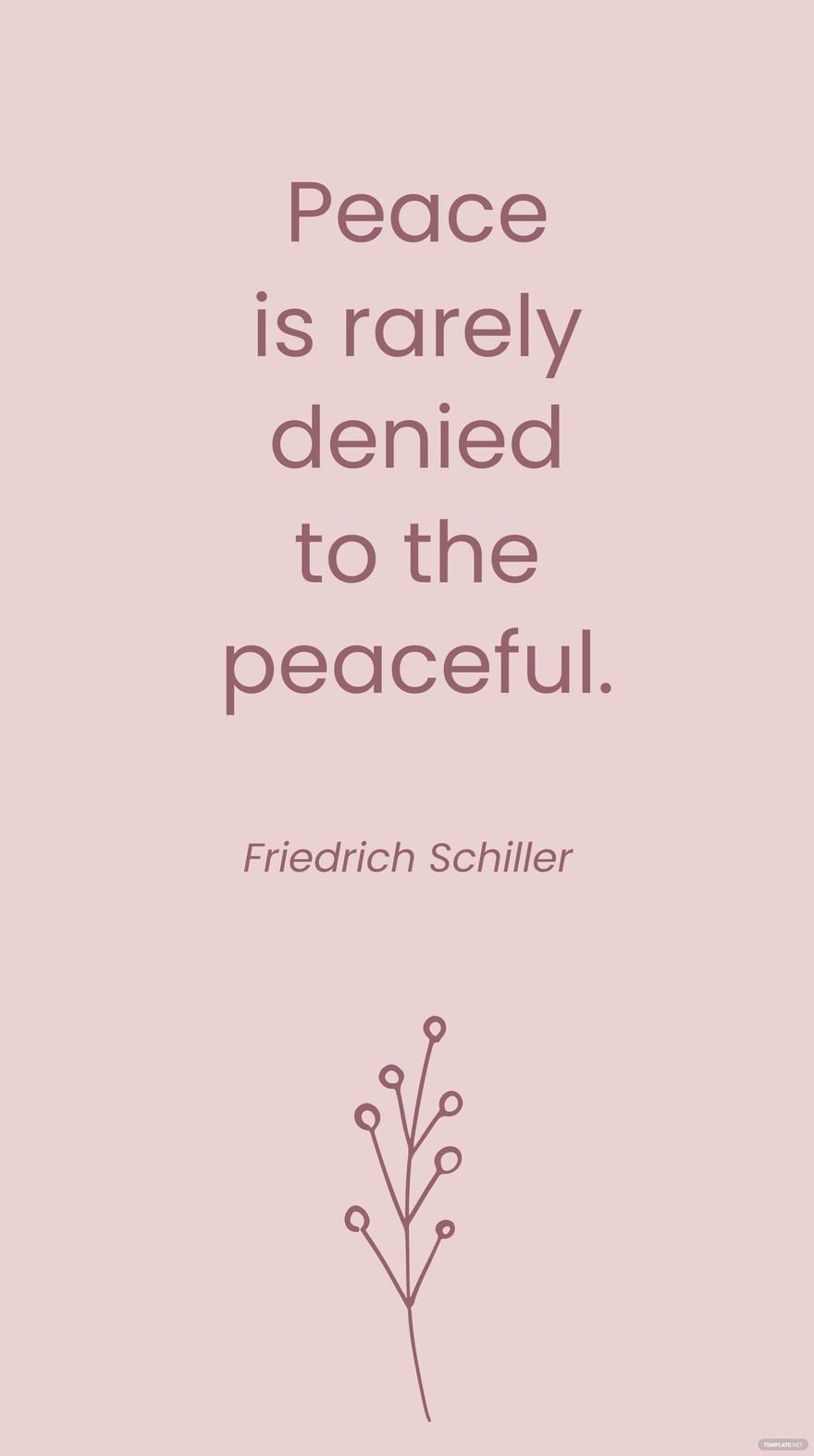 Friedrich Schiller - Peace is rarely denied to the peaceful.