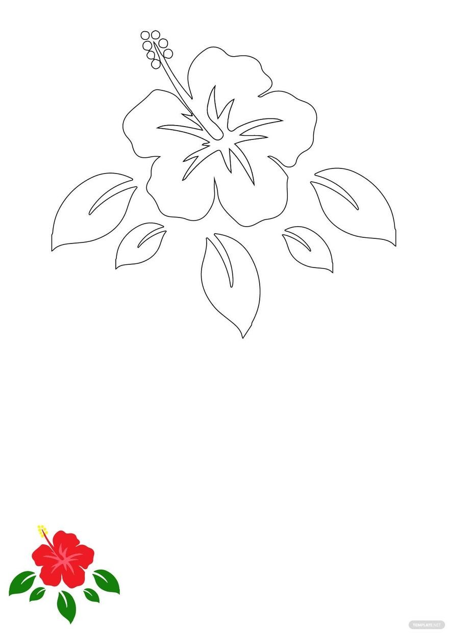 luau flowers coloring pages