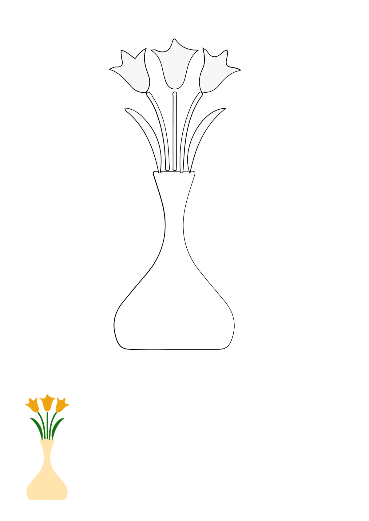 Free Flower Vase Coloring Pages Template