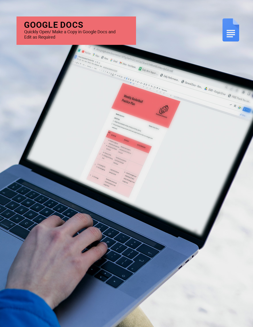 Weekly Basketball Practice Plan Google Docs, Word, Apple Pages