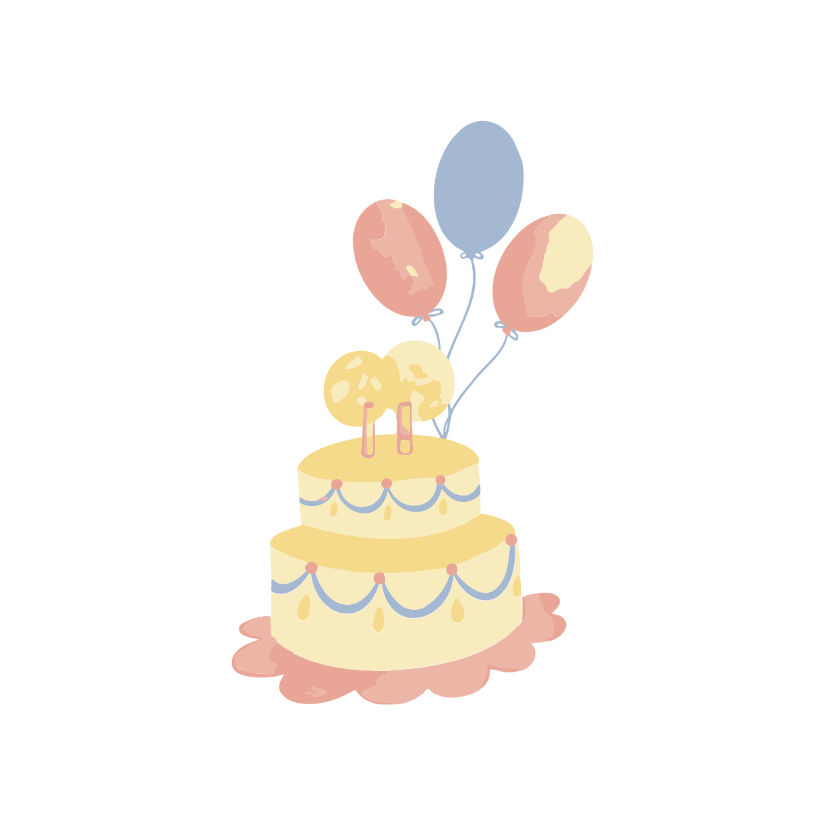 Watercolor Happy Birthday Clipart Template