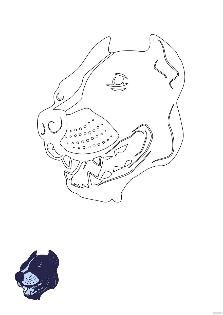 Free Dog Head Coloring Page template