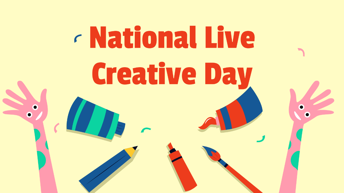 National Live Creative Day Cartoon Background Template