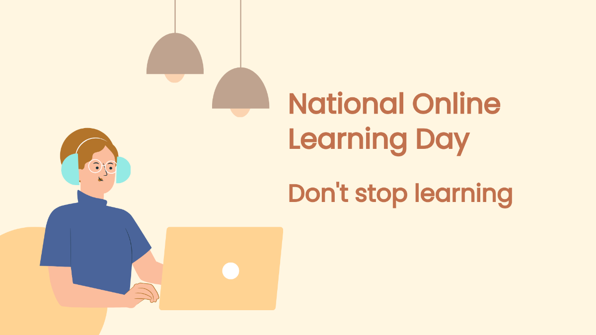 Free National Online Learning Day Flyer Background Template