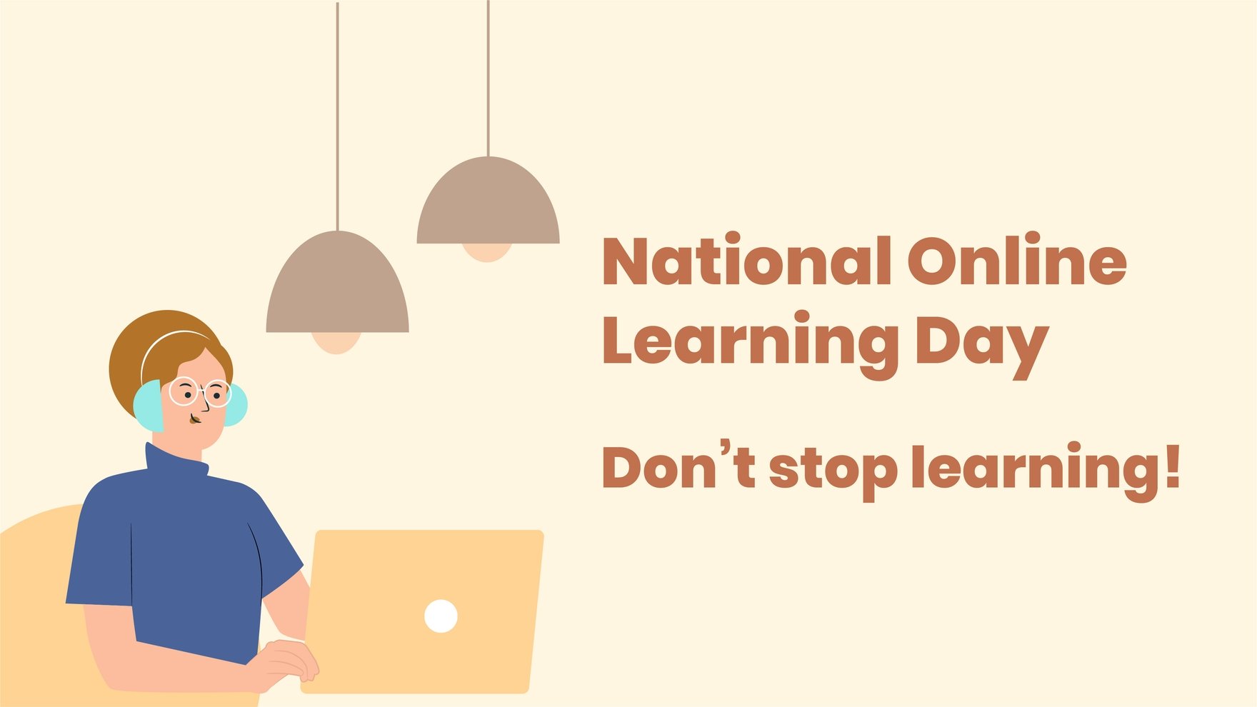 National Online Learning Day Flyer Background