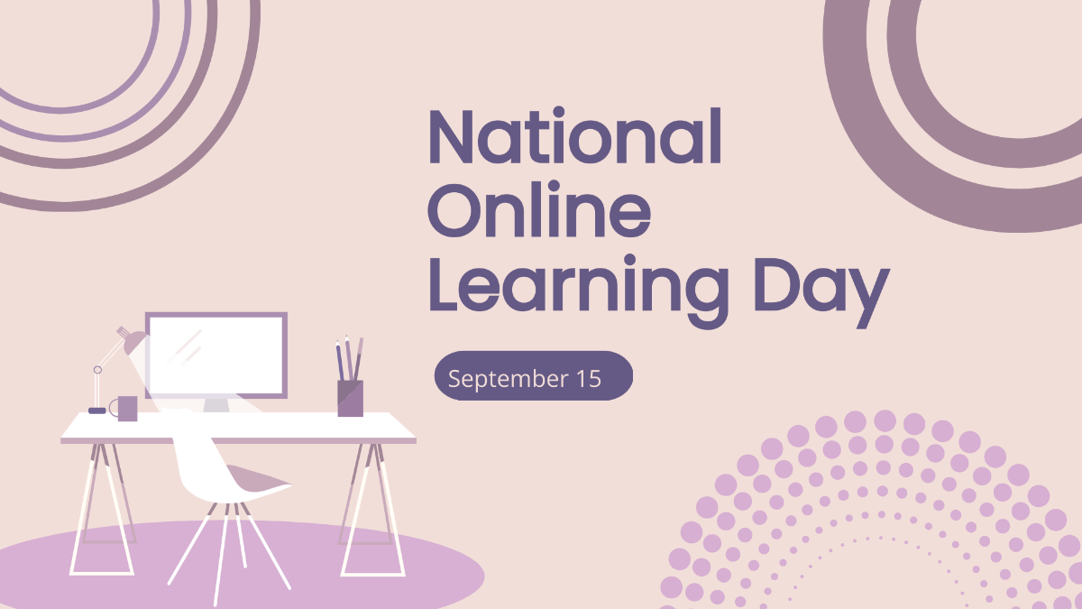 Free National Online Learning Day Background Template