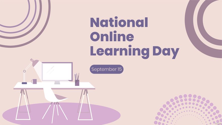 Free National Online Learning Day Background