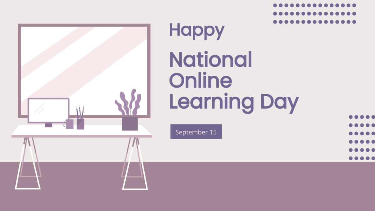 Free Happy National Online Learning Day Background Template