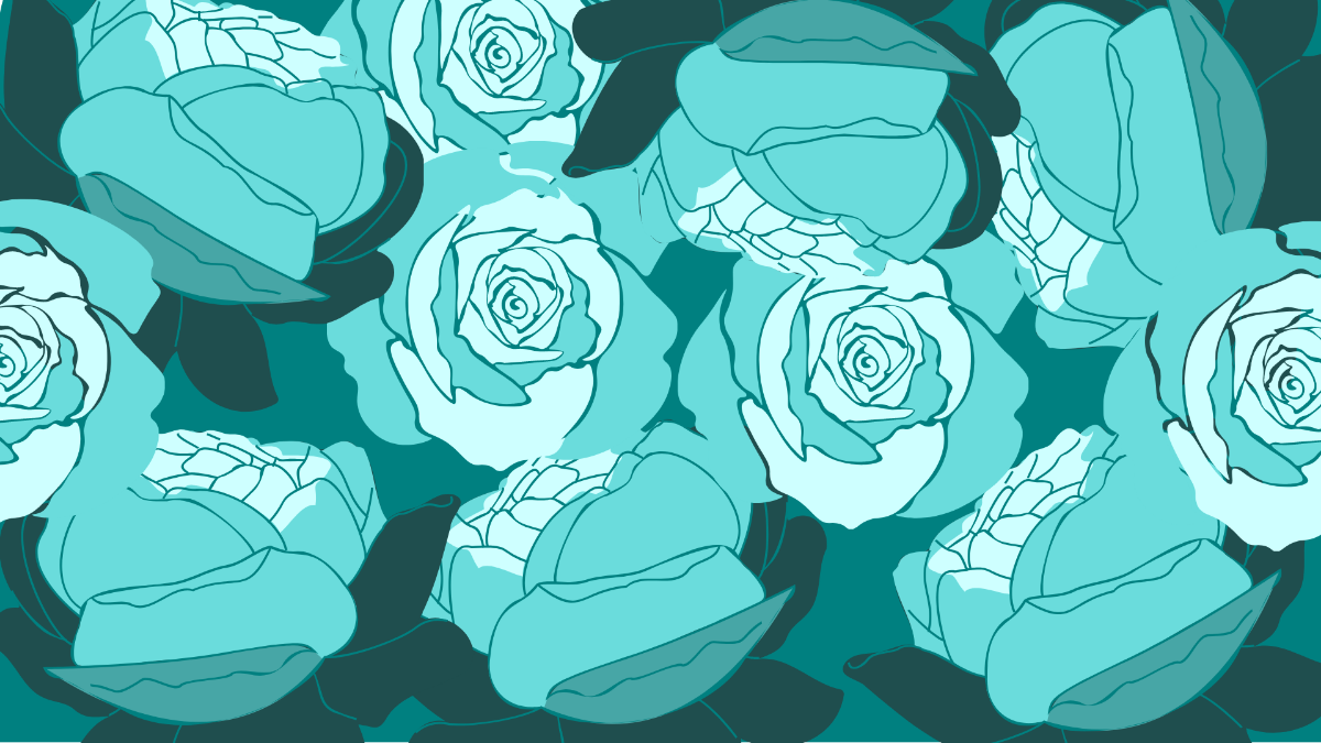 Teal Roses Background Template