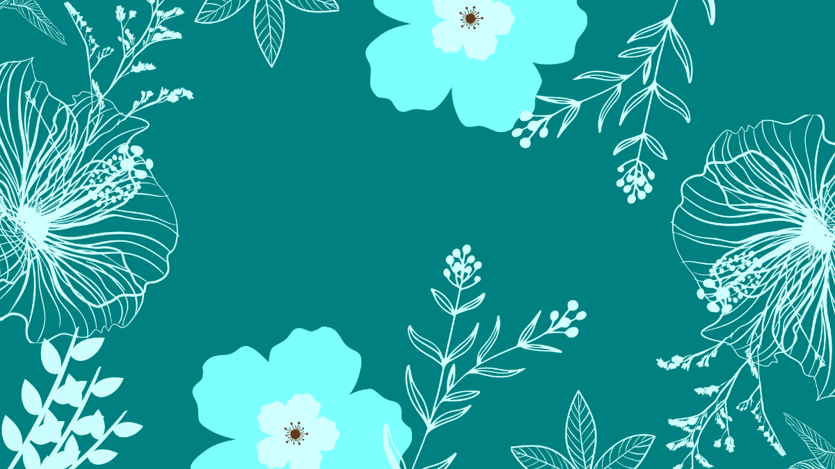 Teal Floral Background Template