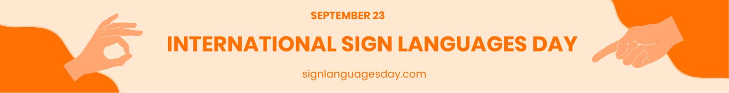 International Day of Sign Languages Website Banner in Illustrator, PSD, EPS, SVG, JPG, PNG