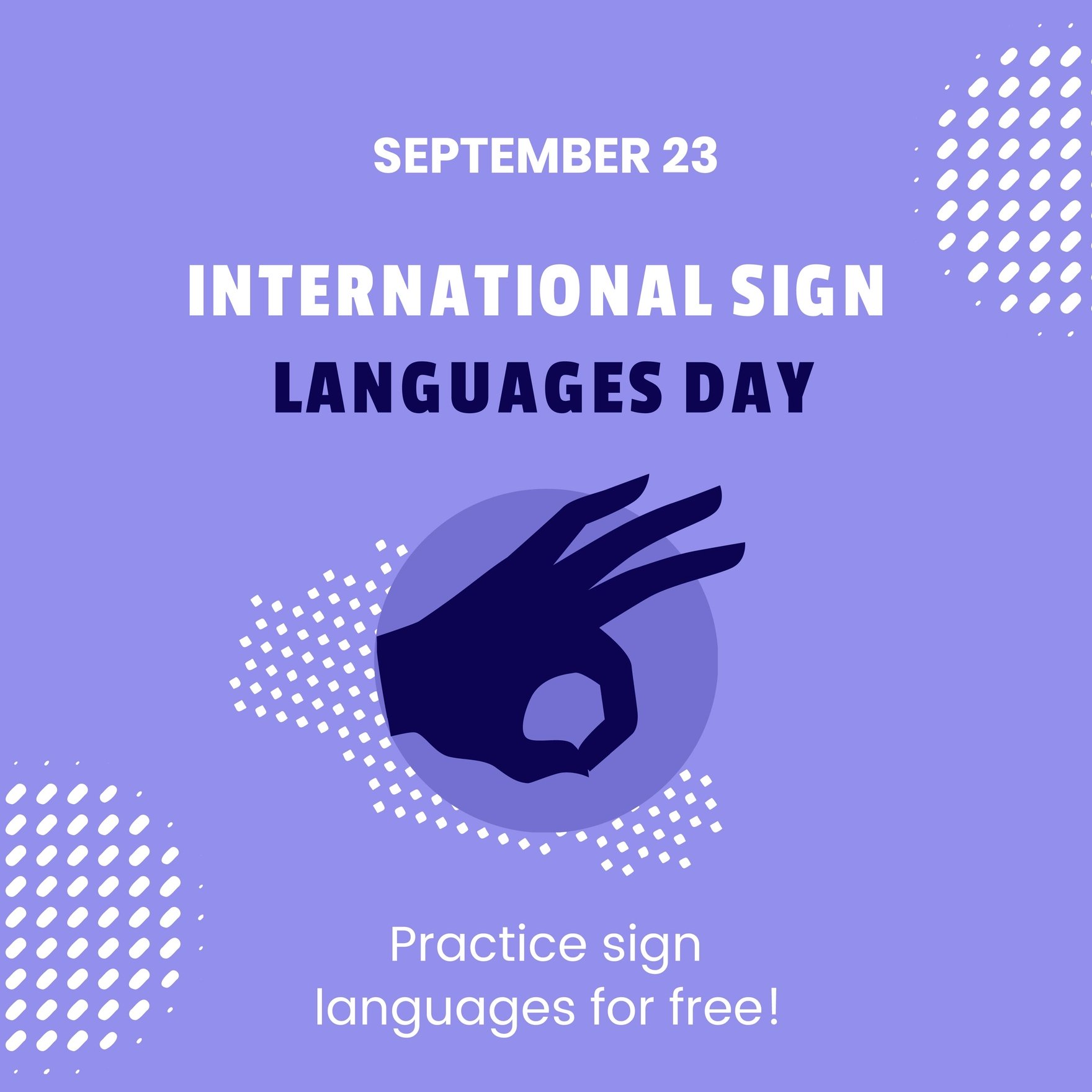 Free International Day of Sign Languages Instagram Post in Illustrator, PSD, EPS, SVG, JPG, PNG