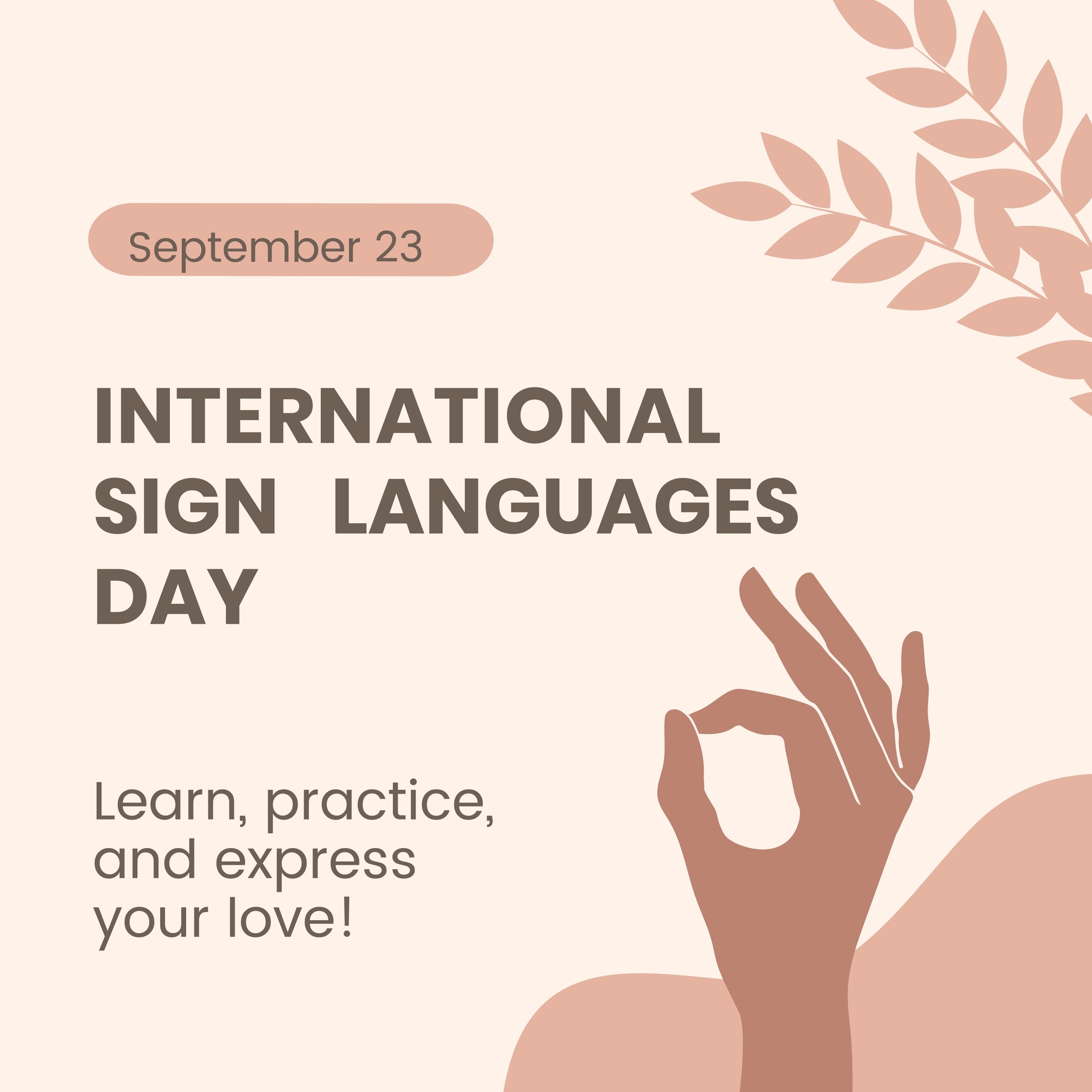 International Day of Sign Languages FB Post in Illustrator, PSD, EPS, SVG, JPG, PNG