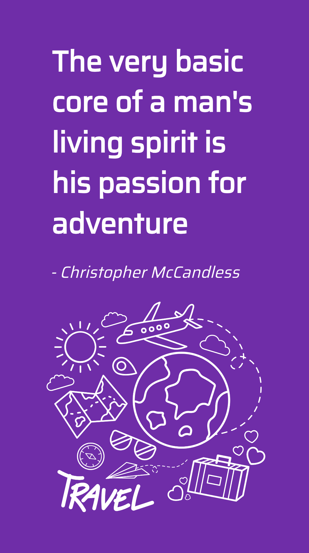 Christopher McCandless - The very basic core of a man's living spirit is his passion for adventure Template