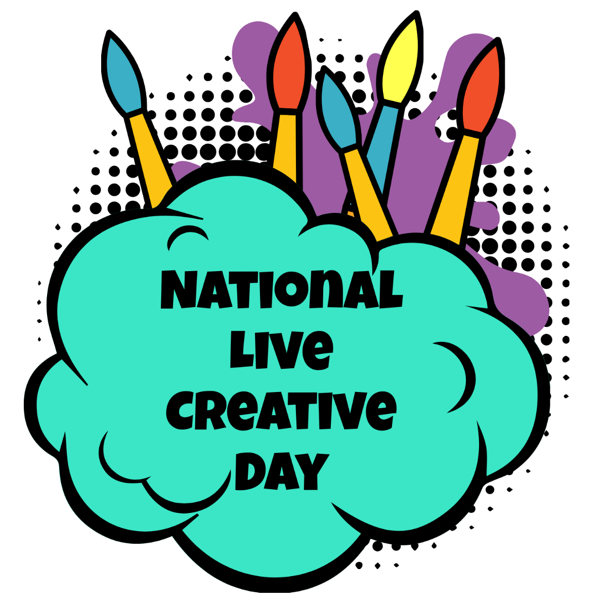 National Live Creative Day Drawing Vector