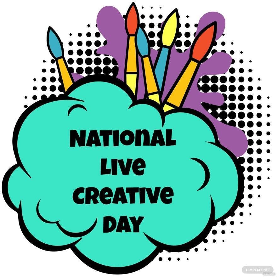 National Live Creative Day Drawing Vector