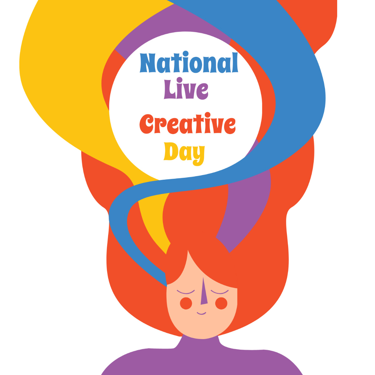 National Live Creative Day Cartoon Vector
