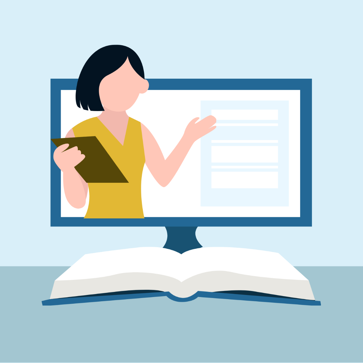 Happy National Online Learning Day Illustration Template