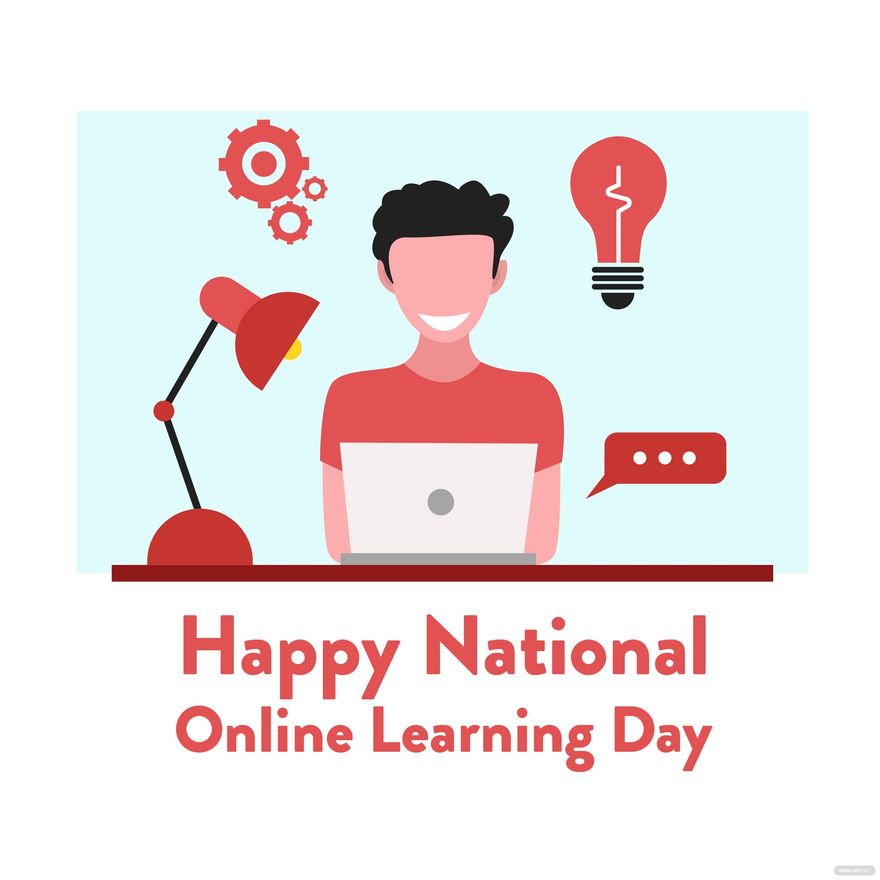 Happy National Online Learning Day Vector