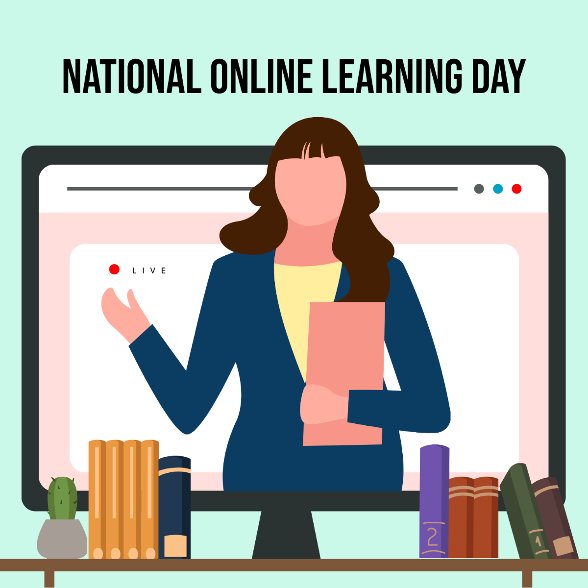Free National Online Learning Day Vector Template
