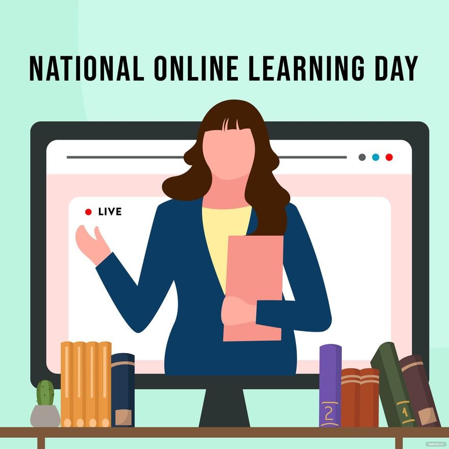 National Online Learning Day Vector in Illustrator, PSD, EPS, SVG, JPG, PNG