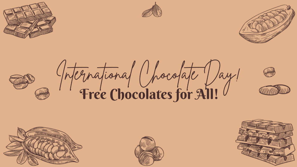 Free International Chocolate Day Wishes Background Template