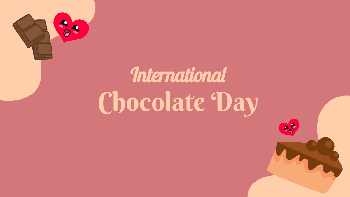 International Chocolate Day Cartoon Background Template