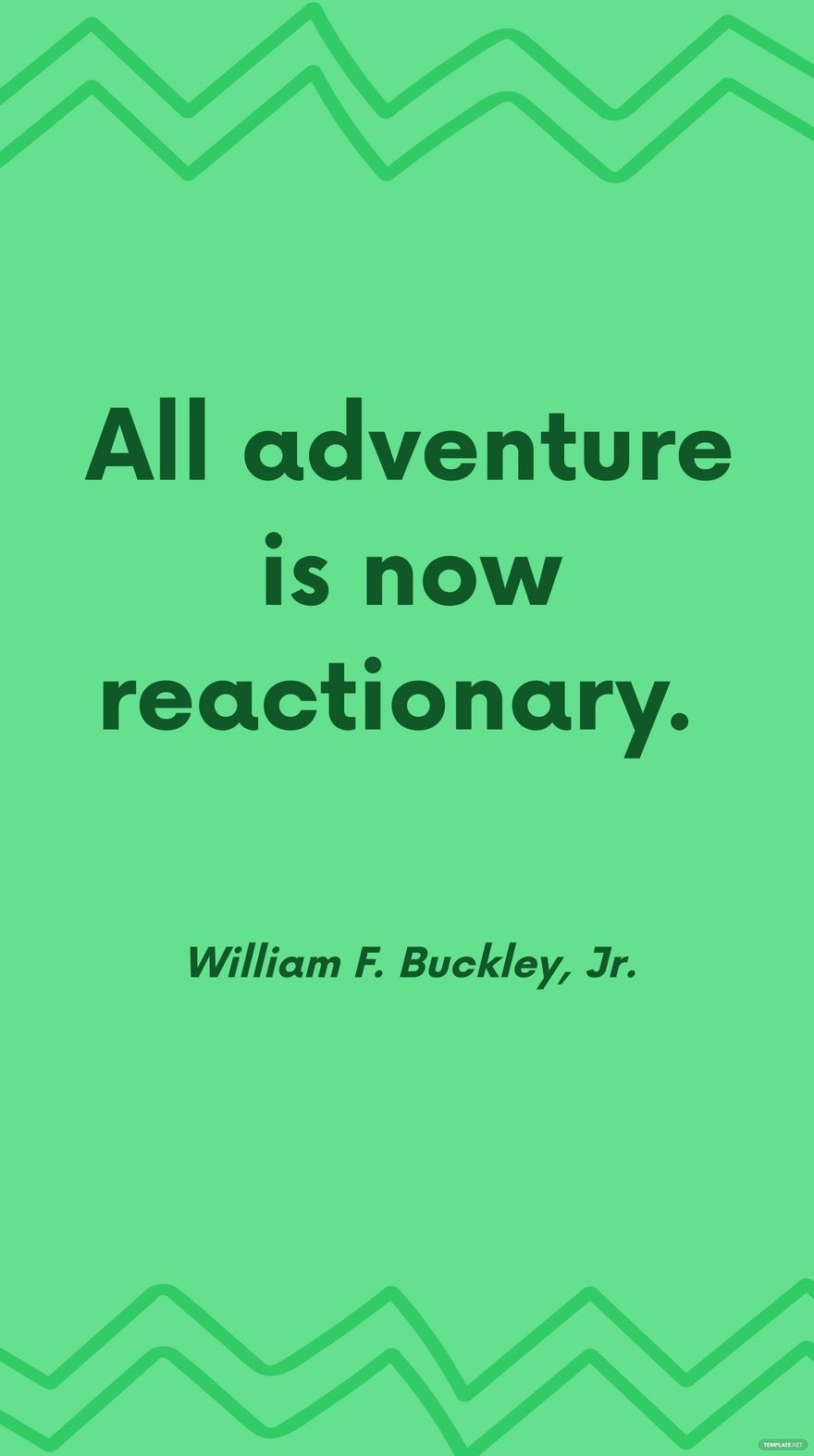William F. Buckley, Jr. - All adventure is now reactionary.