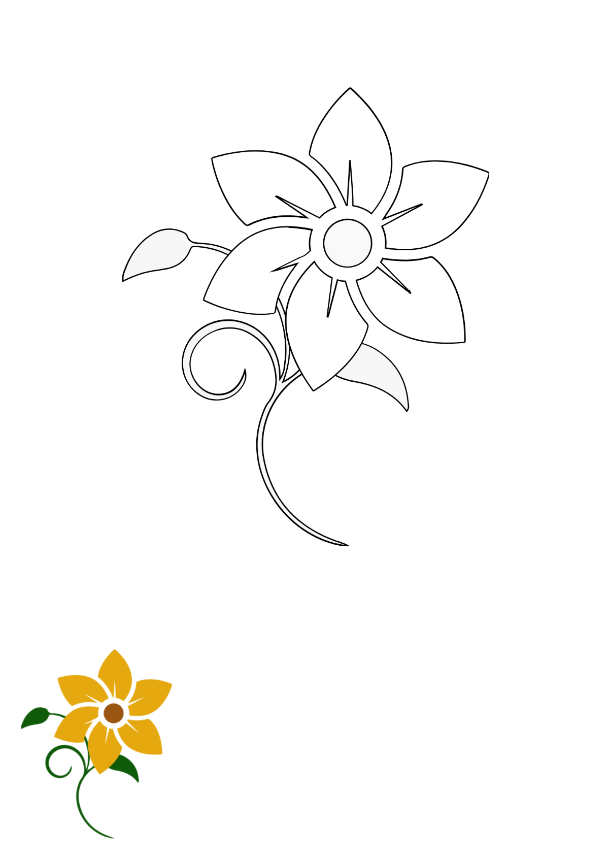 Big Flower Coloring Page Template