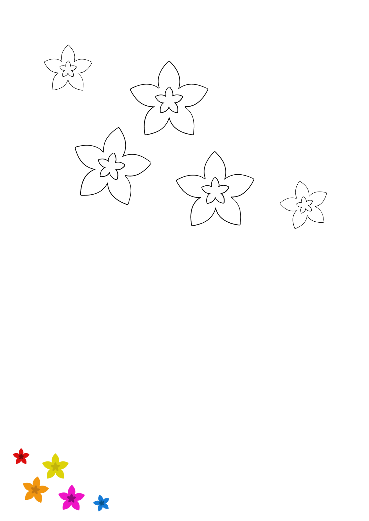 Small Flower Coloring Page Template